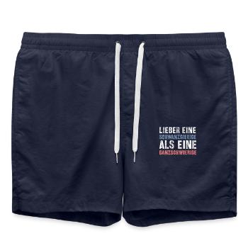 Provokanter Lustiger Spruch - Badeshorts - French Navy - Vorne - AI Model Male 185 light (185cm)