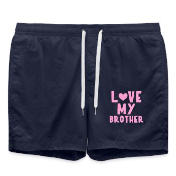 Ich liebe meinen Bruder - Badeshorts - French Navy - Vorne - AI Model Male 185 light (185cm)