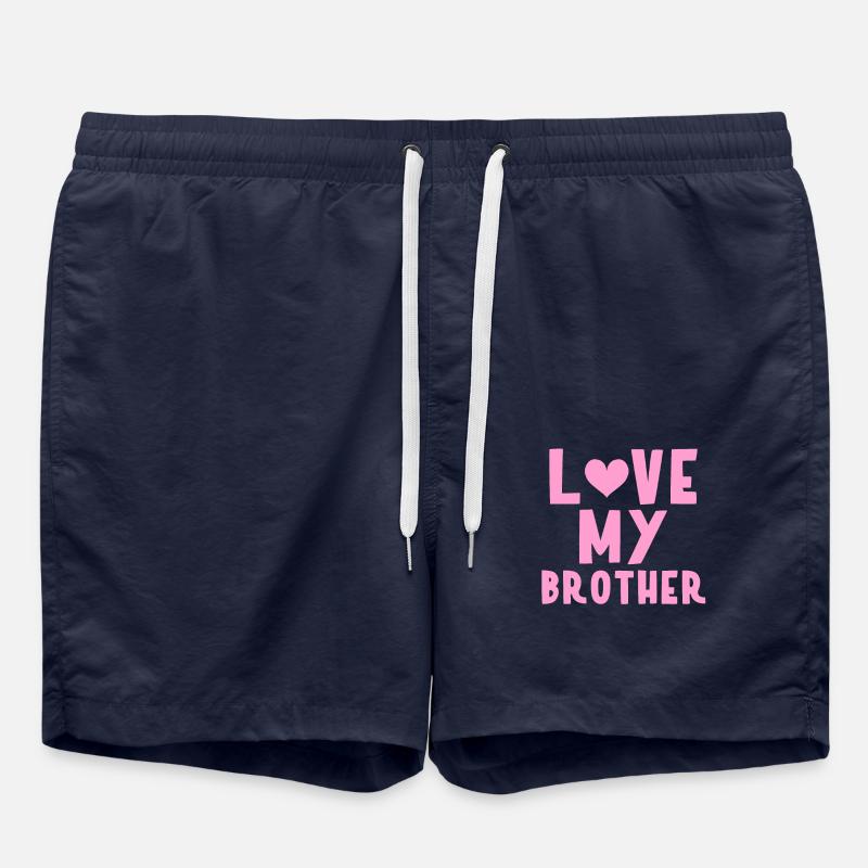J’aime mon frère - Short de bain - bleu marine