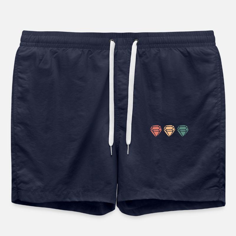 Diamonds Retro - Swim Trunks - french navy