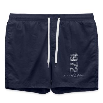 Geburtstag 1972 Limited Edition Geschenk Used Cool - Badeshorts - French Navy - Vorne - AI Model Male 185 light (185cm)