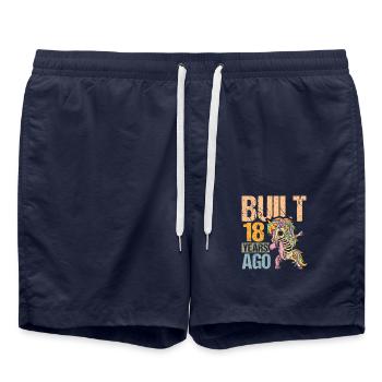 18th Birthday Years Old Unicorn Vintage Gift - Swim Trunks - french navy - Front - AI Model Male 185 light (185cm)