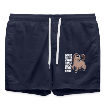 Pferd Pferde Hauspferd - Badeshorts - French Navy - Vorne - AI Model Male 185 light (185cm)