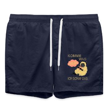 Komme was Wolle ich Schaf das - Badeshorts - French Navy - Vorne - AI Model Male 185 light (185cm)