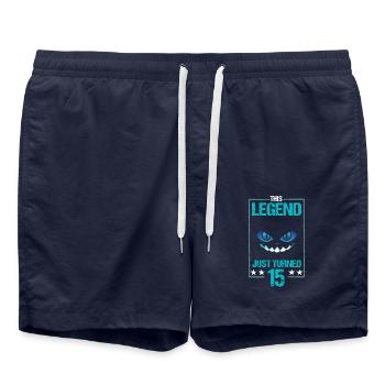 15e anniversaire Cat Eyes Cats Cadeau - Short de bain - bleu marine - Devant - AI Model Male 185 light (185cm)