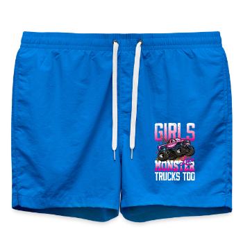 Girls Like Monster Trucks Too pour femmes et - Short de bain - cobalt blue - Devant