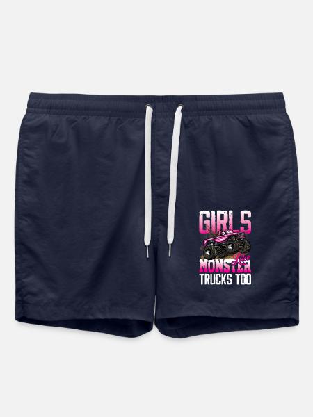 Girls Like Monster Trucks Too für Frauen und - Badeshorts - French Navy