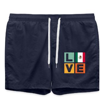 Mexico Love - Swim Trunks - french navy - Front - AI Model Male 185 light (185cm)