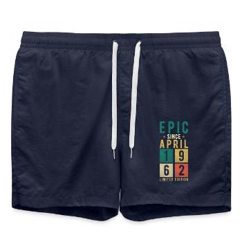 Birthday April 1962 - Swim Trunks - french navy - Front - AI Model Male 185 light (185cm)