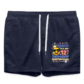 Omg! c’est mon émoticône de fille de 12 ans - Short de bain - bleu marine - Devant - AI Model Male 185 light (185cm)