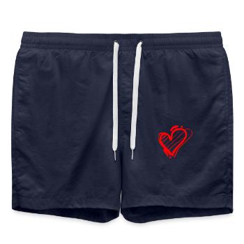 Cœur - Short de bain - bleu marine - Devant - AI Model Male 185 light (185cm)