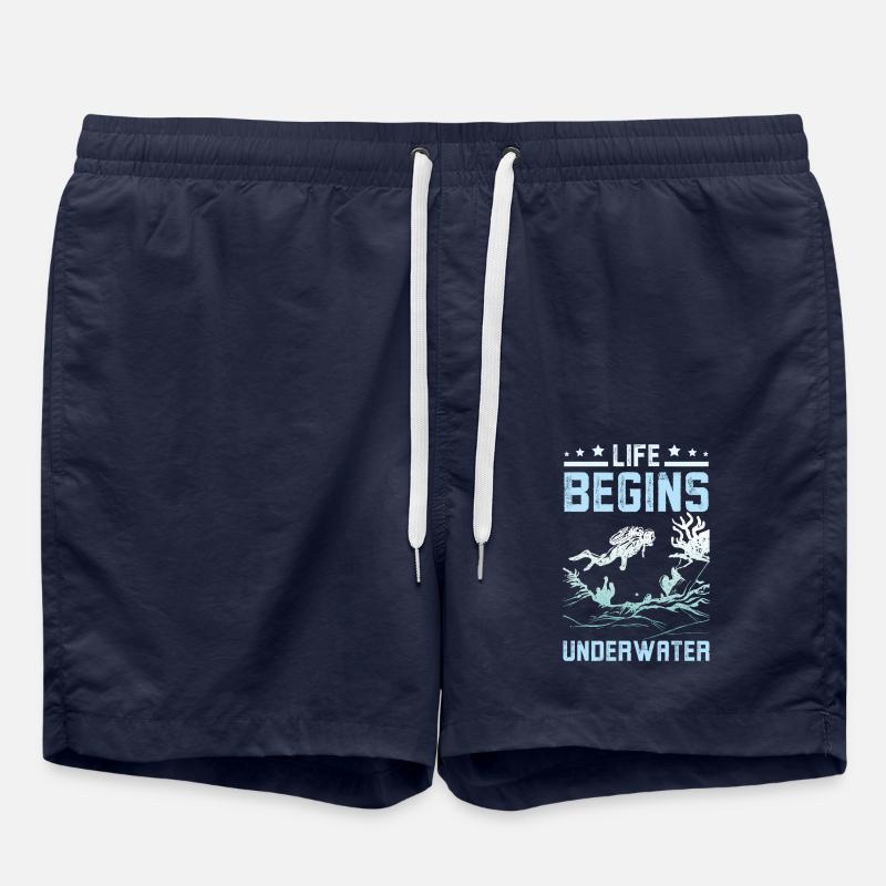 Life Begins underwater - Swim Trunks - french navy
