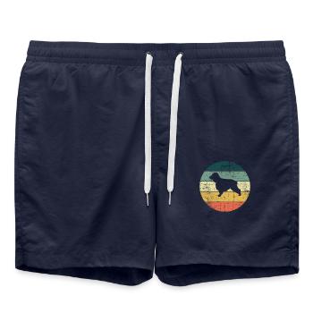 Cocker Épagneul Chien Amoureux Chien Cadeau Rétro - Short de bain - bleu marine - Devant - AI Model Male 185 light (185cm)