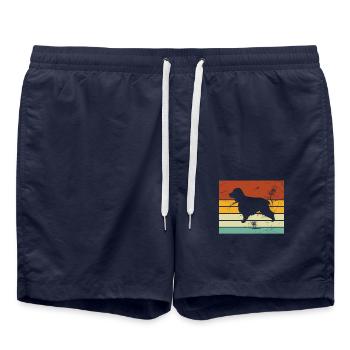 Cocker Épagneul Chien Amoureux Chien Cadeau Rétro - Short de bain - bleu marine - Devant - AI Model Male 185 light (185cm)