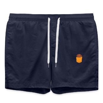 Pocket Brusttasche Tasche basketball basketballer - Badeshorts - French Navy - Vorne - AI Model Male 185 light (185cm)