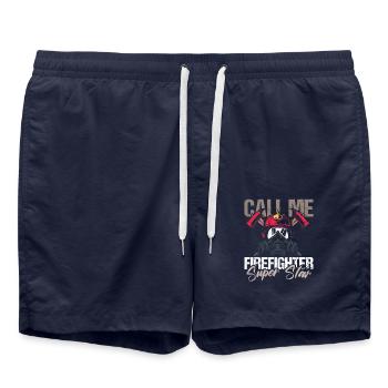 pompier pompier pompier pompier volontaire - Short de bain - bleu marine - Devant - AI Model Male 185 light (185cm)