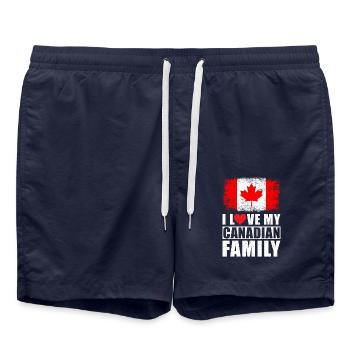 Kanada Familie - Badeshorts - French Navy - Vorne - AI Model Male 185 light (185cm)