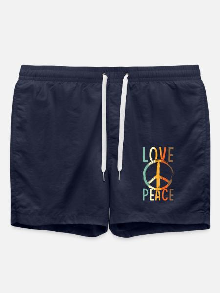 Love Peace Friedenszeichen - Badeshorts - French Navy
