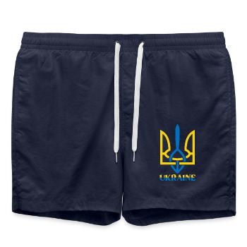 Ukraine Symbol - Swim Trunks - french navy - Front - AI Model Male 185 light (185cm)