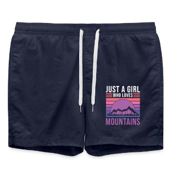 Berge - Badeshorts - French Navy - Vorne - AI Model Male 185 light (185cm)