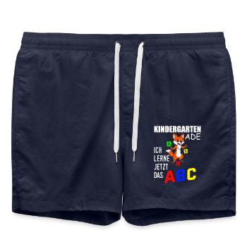 Kindergarten Ade ich lerne jetzt das ABC - Badeshorts - French Navy - Vorne - AI Model Male 185 light (185cm)