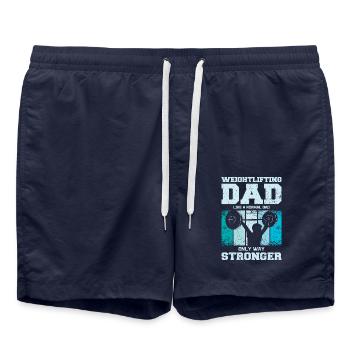 Weightlifting Father Gym Dad - Swim Trunks - french navy - Front - AI Model Male 185 light (185cm)