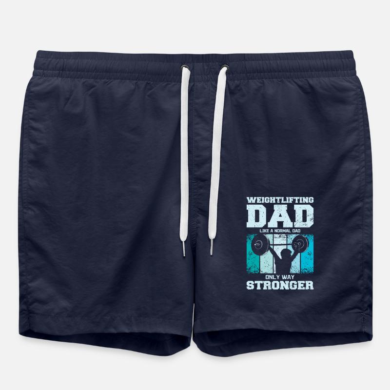 Weightlifting Father Gym Dad - Swim Trunks - french navy