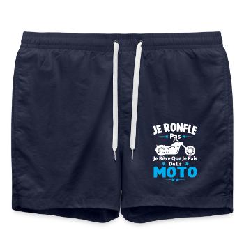 Je Ronfle Pas Je Rêve Que Je Fais De La Moto - Short de bain - bleu marine - Devant - AI Model Male 185 light (185cm)