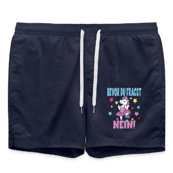Bevor Du Fragst NEIN Einhorn - Badeshorts - French Navy - Vorne - AI Model Male 185 light (185cm)