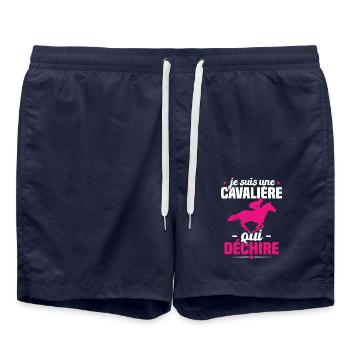 Je Suis Une Cavalière Qui Déchire Cadeau - Short de bain - bleu marine - Devant - AI Model Male 185 light (185cm)