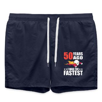 50 ans que j’étais le 50e anniversaire le plus rapide - Short de bain - bleu marine - Devant - AI Model Male 185 light (185cm)