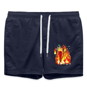Piment pod paprika ardent chaud cuisinier épicé - Short de bain - bleu marine - Devant - AI Model Male 185 light (185cm)