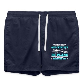 RC Plane awesome day - Swim Trunks - french navy - Front - AI Model Male 185 light (185cm)