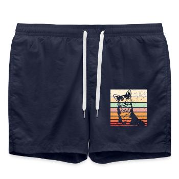 Corgi Rétro - Short de bain - bleu marine - Devant - AI Model Male 185 light (185cm)