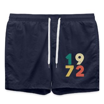Jahrgang 1972 Rétro Vintage - Short de bain - bleu marine - Devant - AI Model Male 185 light (185cm)