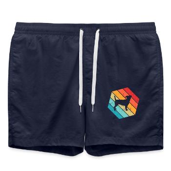 Jack Russel dog lover Retro vintage Gift idea - Badeshorts - French Navy - Vorne - AI Model Male 185 light (185cm)