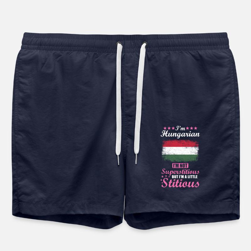 Hungarian Mrs. Superstitious Stitious - Swim Trunks - french navy