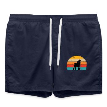 Poodle dog lover Retro vintage Gift idea - Badeshorts - French Navy - Vorne - AI Model Male 185 light (185cm)