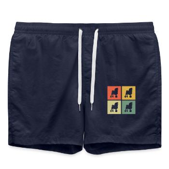 Poodle dog lover Retro vintage Gift idea - Badeshorts - French Navy - Vorne - AI Model Male 185 light (185cm)