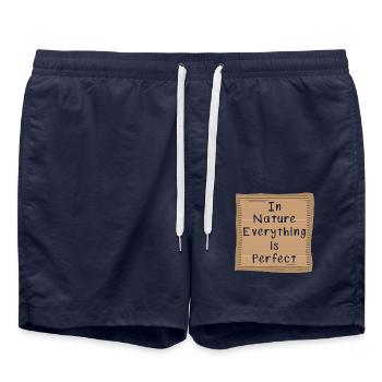 In der Natur ist alles perfekt - Badeshorts - French Navy - Vorne - AI Model Male 185 light (185cm)