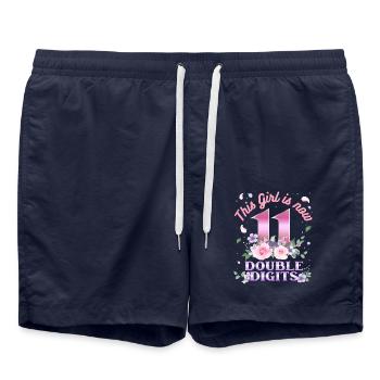Dieses Mädchen Ist Jetzt 11 Double Digits 11. - Badeshorts - French Navy - Vorne - AI Model Male 185 light (185cm)