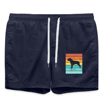 Rottweiler dog lover Retro vintage Gift idea - Badeshorts - French Navy - Vorne - AI Model Male 185 light (185cm)