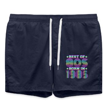Das Beste Der 80er Jahre Geboren 1985 Vintage - Badeshorts - French Navy - Vorne - AI Model Male 185 light (185cm)