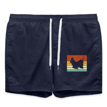 Shih Tzu amoureux des chiens Retro vintage Idée cadeau - Short de bain - bleu marine - Devant - AI Model Male 185 light (185cm)