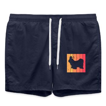 Shih Tzu amoureux des chiens Retro vintage Idée cadeau - Short de bain - bleu marine - Devant - AI Model Male 185 light (185cm)