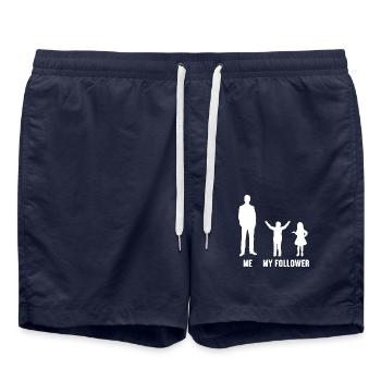 Moi et mes disciples pour les hommes fils et fille - Short de bain - bleu marine - Devant - AI Model Male 185 light (185cm)