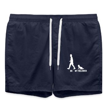 Me and my follower husband with baby son daughter - Swim Trunks - french navy - Front - AI Model Male 185 light (185cm)