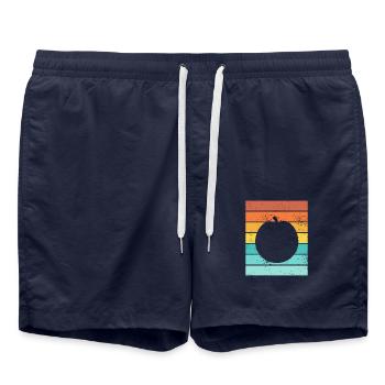 Apricot Fruit Lover Retro Veggie Diet Gift idea - Badeshorts - French Navy - Vorne - AI Model Male 185 light (185cm)