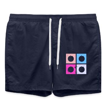 Apricot Fruit Lover Retro Veggie Diet Gift idea - Badeshorts - French Navy - Vorne - AI Model Male 185 light (185cm)
