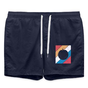 Apricot Fruit Lover Retro Veggie Diet Gift idea - Badeshorts - French Navy - Vorne - AI Model Male 185 light (185cm)